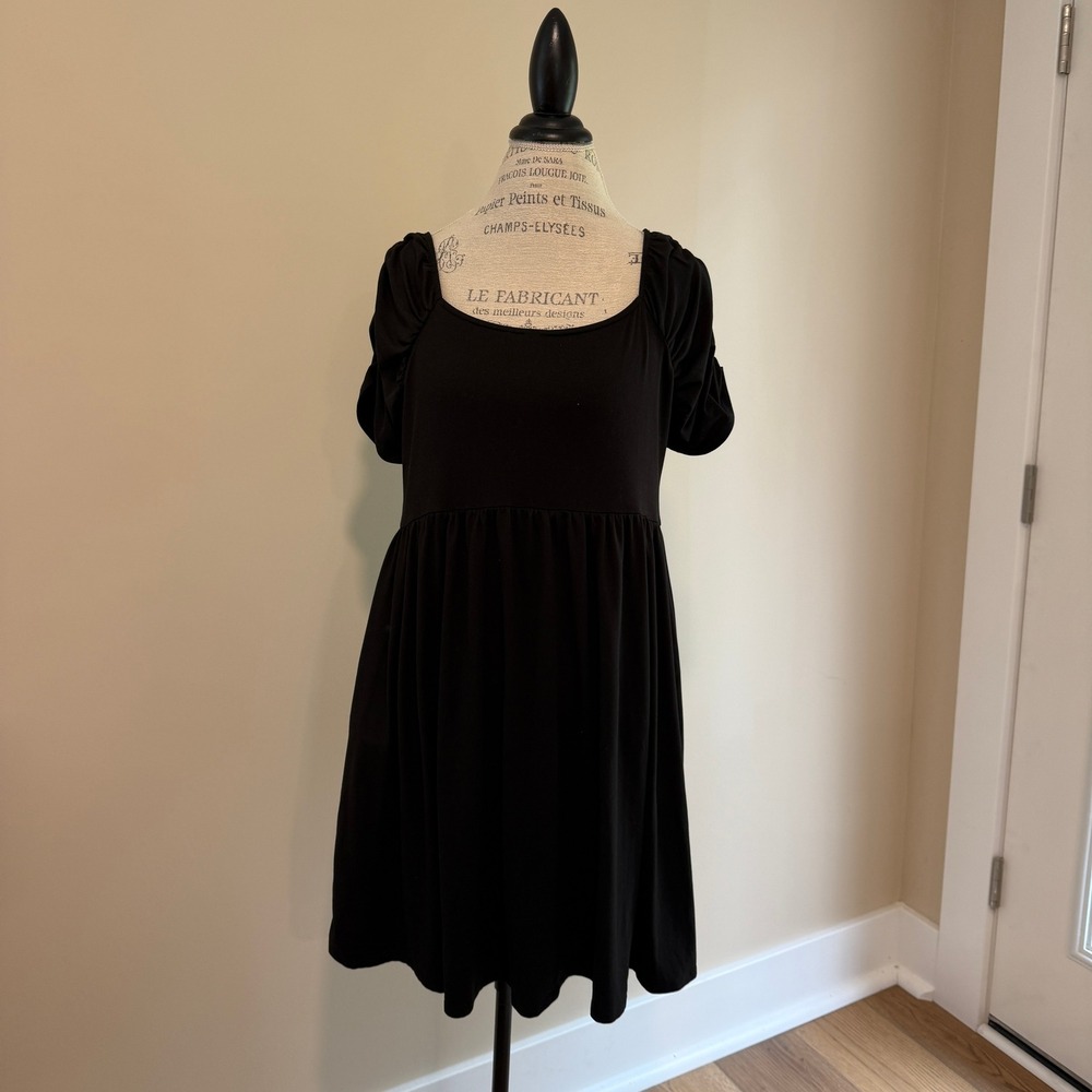 Haptics Women's Black Dress with Ruching on the sleeve Size L